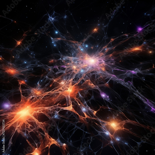 Craft an abstract representation of neural connections in a cosmic setting, where stars form interconnected constellations, illustrating the beauty of diverse minds in the universe.