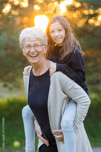Grandmother and granddaughter 