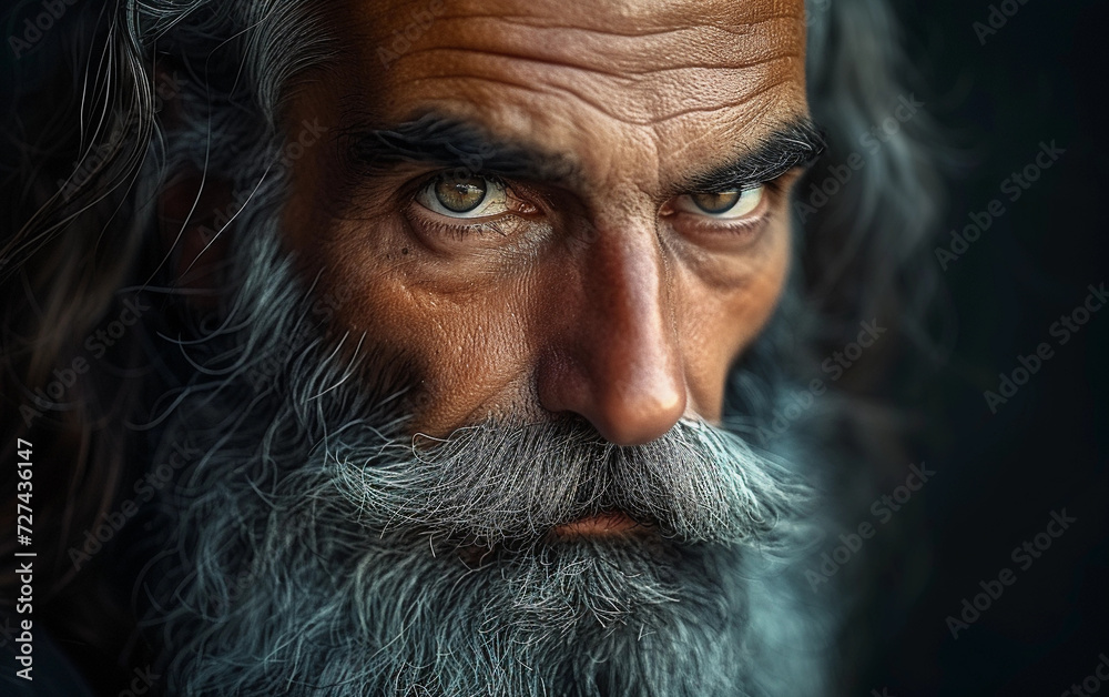 Close-Up of a Man With a Long Beard Close-Up of a Man With a Long Beard