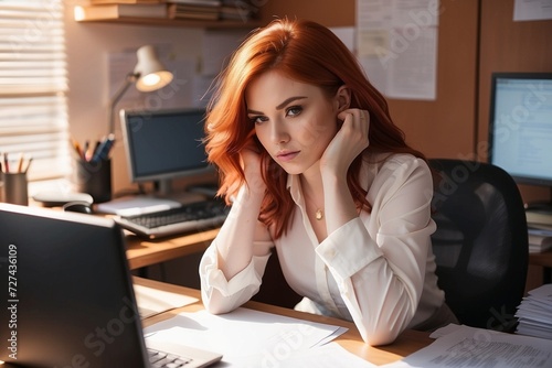 Strategic Grace: Redhead's Ballet of Workplace Brilliance
