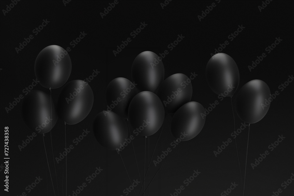 Czarne balony tło - obrazy, fototapety, plakaty 