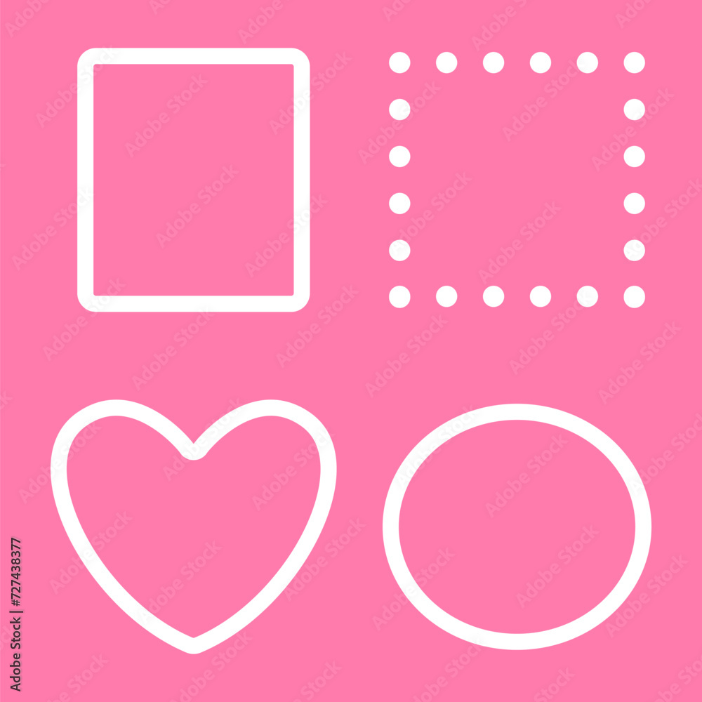 Set of geometric white frames. Vector illustration Set of geometric white frames. Vector illustration