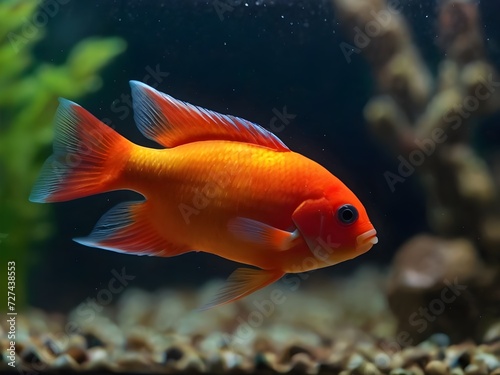 fish in a home aquarium, or beautiful aquarium fish 