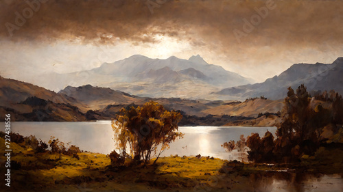 landscape mountain oil painting, landscape, art, watercolor, oil painting for printing, painting on canvas, beautiful view