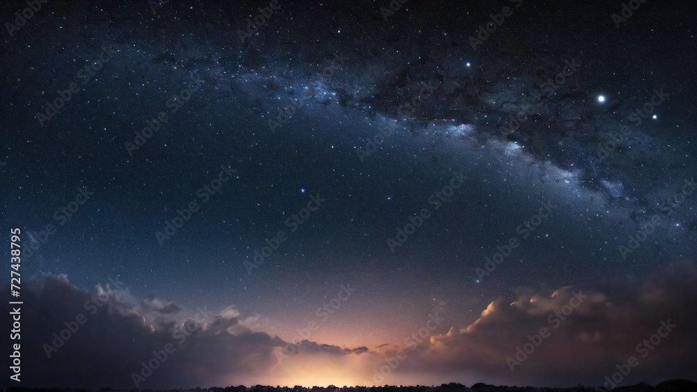 Photograph of the galaxy in a starry night sky cosmic view astronomical landscape universe exploration Photograph of the galaxy in a starry night sky cosmic view astronomical landscape universe exploration