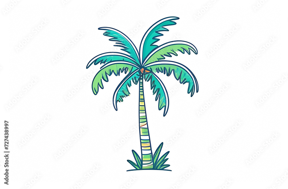 Obraz premium One palm tree on a white background