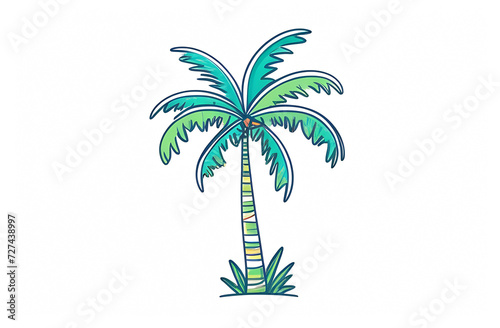 One palm tree on a white background