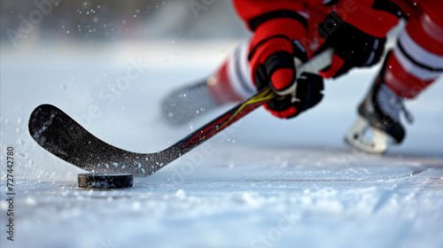 Close Up of a Person Playing Ice Hockey