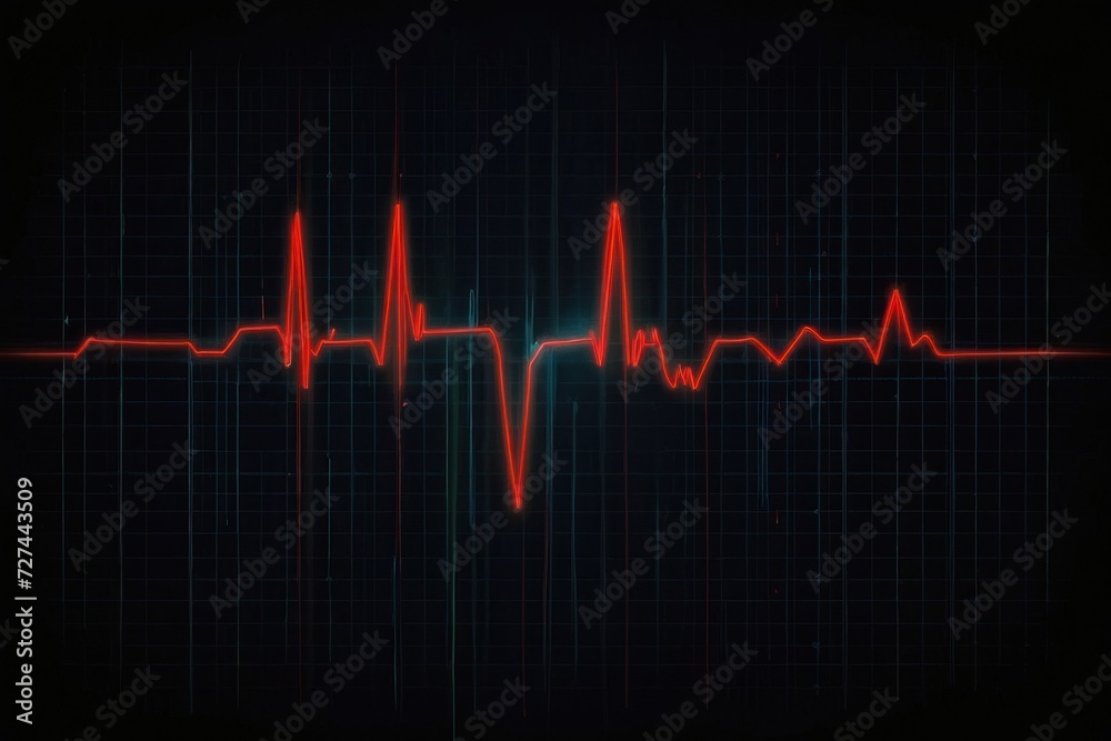 Heartbeat Monitoring Graph in Medical Setting Illustration