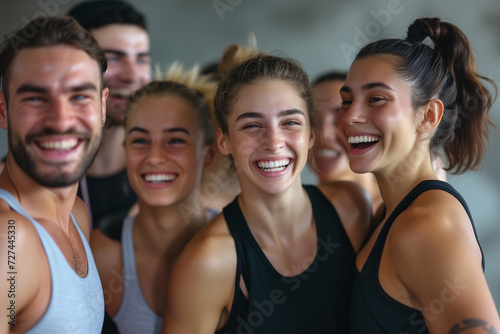 A group of friends taking a picture at the gym. Fitness friends concept © Centric 