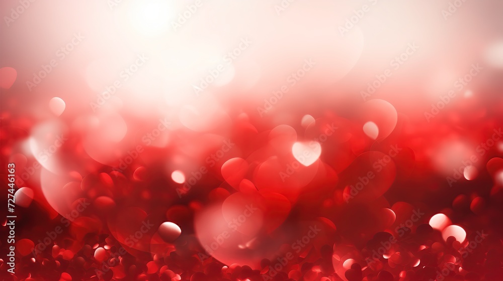 Obraz przedstawia rozmazany obraz tła w kolorze czerwonym i białym, nawiązujący do Walentynek, miłości i romansu. - obrazy, fototapety, plakaty 