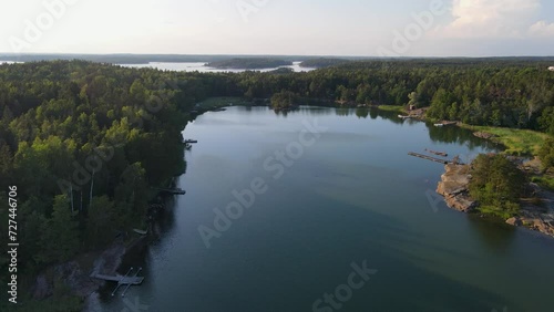 Aerial view of Porkkala. Porkkala is a peninsula located in Southern Finland, within the municipality of Kirkkonummi. It extends into the Gulf of Finland, southwest of the capital city, Helsinki. Pork photo