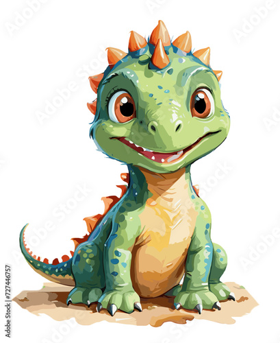 Children Dinosaur Watercolor Illustration