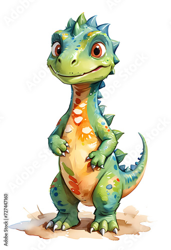 Children Dinosaur Watercolor Illustration