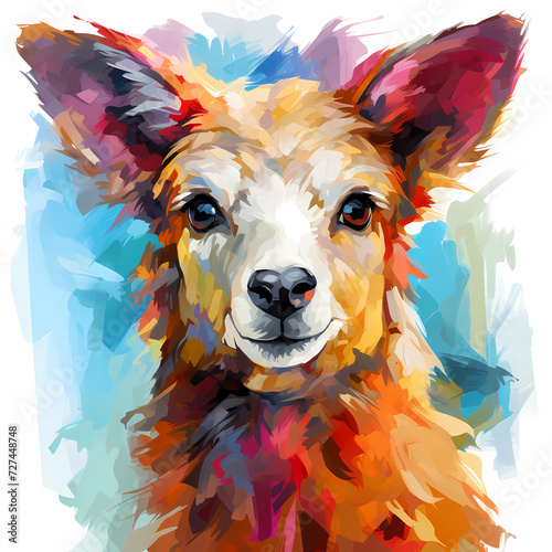 Cute lama hand drawn multic...