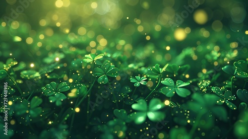 Saint Patrick's Day, cottagecore, glittercore, Incandescent plasma, Beautiful, Ambience, Shimmering, Ray Tracing, fantasy mapping, fantastic realism, dynamic lighting, 