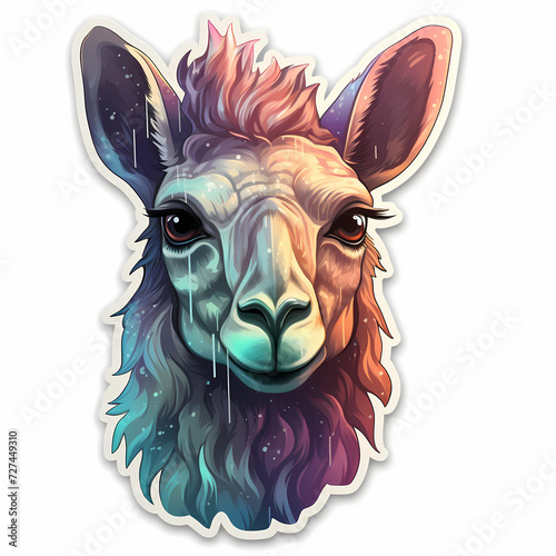 Cute lama hand drawn multic...