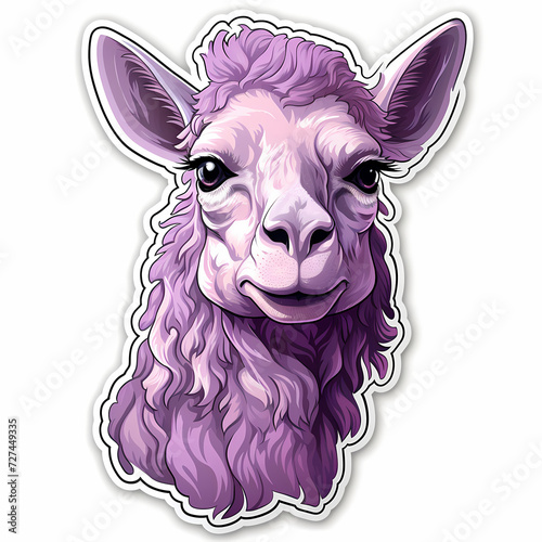 Cute lama hand drawn multic...