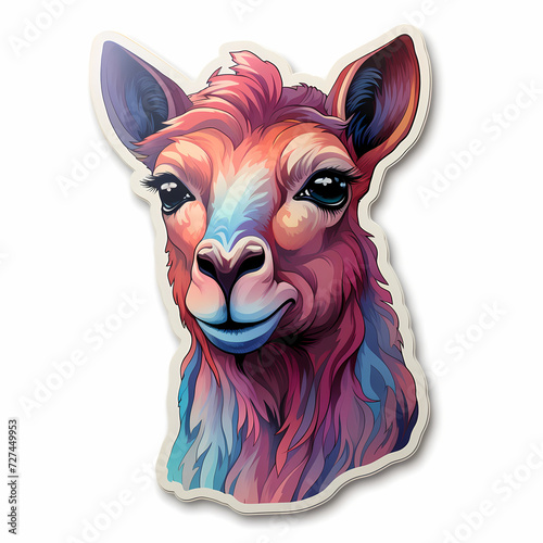 Cute lama hand drawn multic...