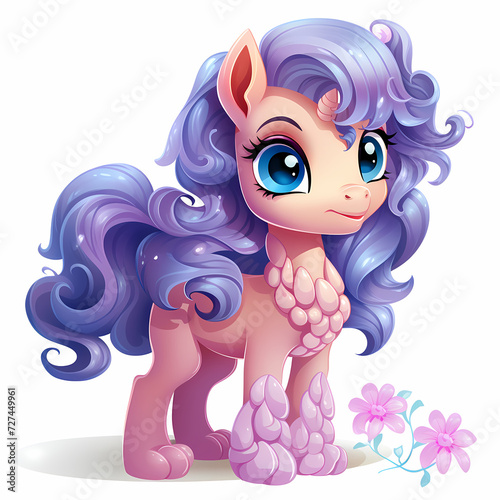 Unicorn in fairytale - Colo...