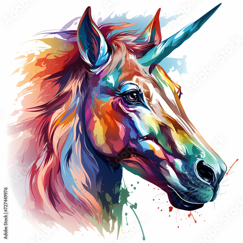 Unicorn in fairytale - Colo...