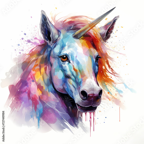 Unicorn in fairytale - Colo...