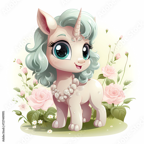 Unicorn in fairytale - Colo...