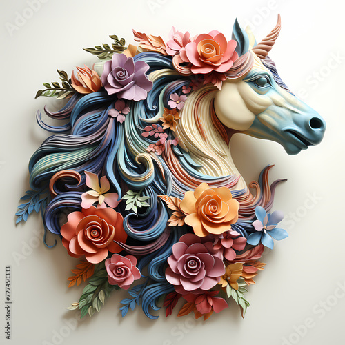 Unicorn in fairytale - Colo...