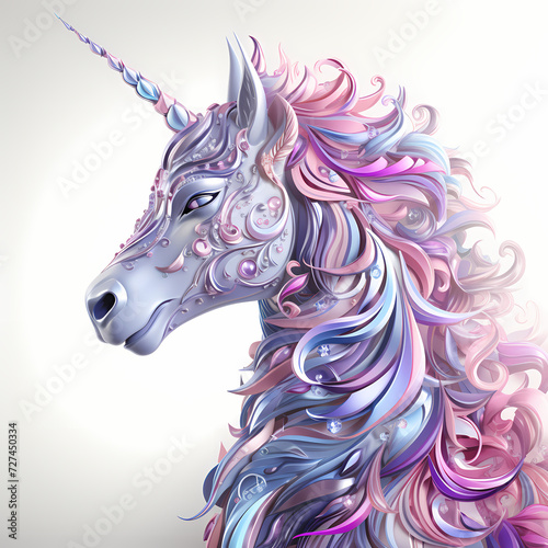 Unicorn in fairytale - Colo...