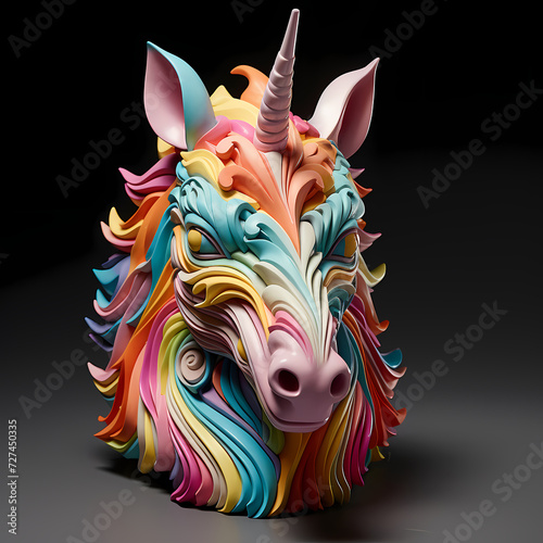 Unicorn in fairytale - Colo...