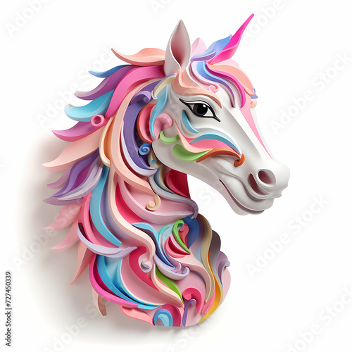 Unicorn in fairytale - Colo...