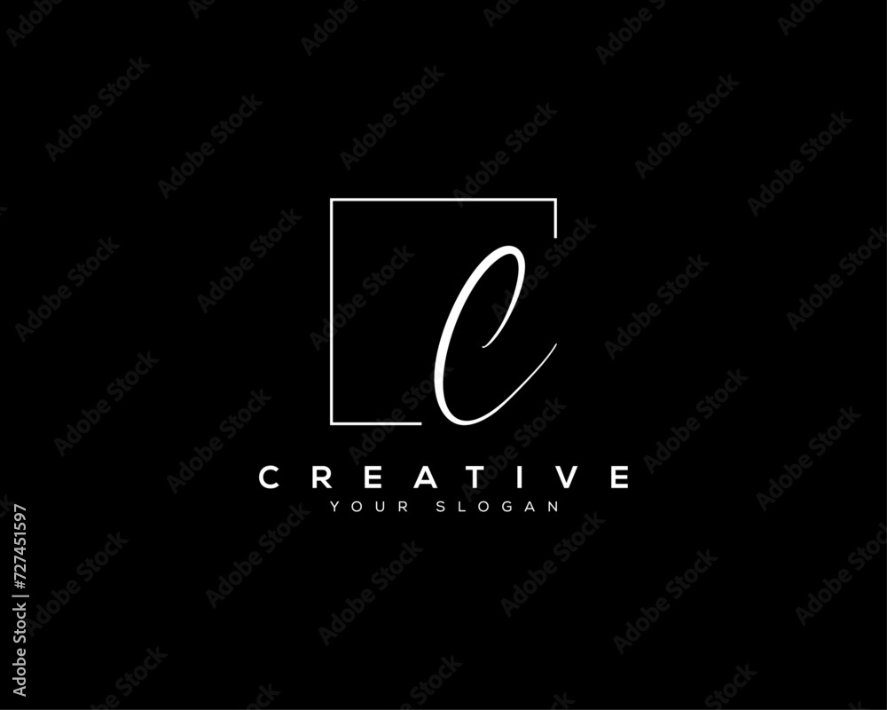 C letter signature or calligraphic Minimal monogram emblem style vector Ai logo design C letter signature or calligraphic Minimal monogram emblem style vector Ai logo design