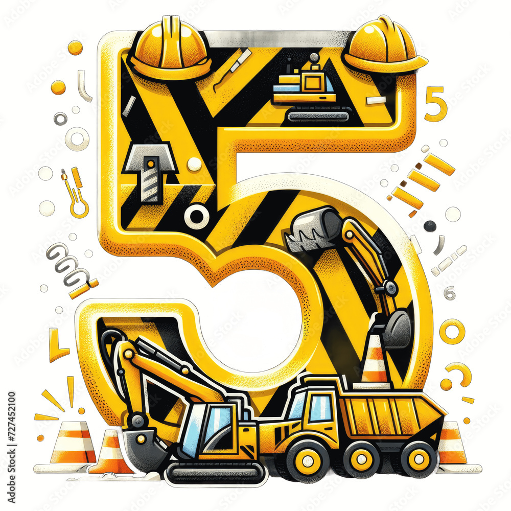 Construction Birthday Png For Boy, Construction Birthday Party Decorations 5 Year Old, 5 Year Old Birthday Decorations, Five Png Birthday Boy, Five Birthday Png Boy, 5 Year Old Boy Png