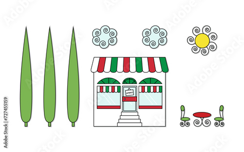 Italian sunny day on white background vector illustration