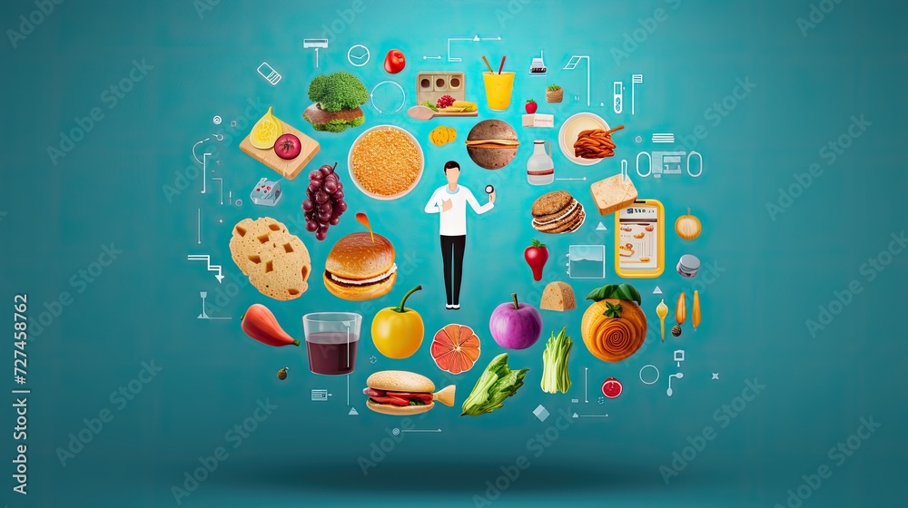 Obraz premium Ai powered dietary recommendations solid color background