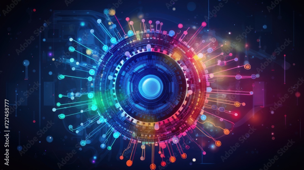Obraz premium Ai powered energy optimization systems solid color background