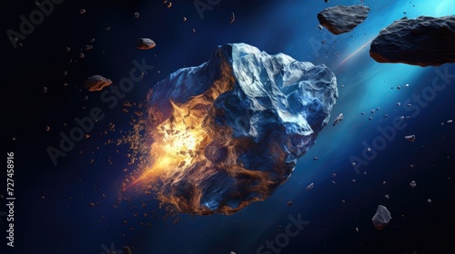 Asteroid deflection technologies solid color background