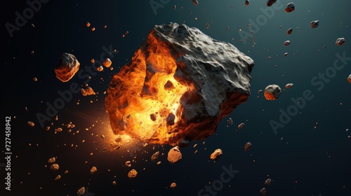 Asteroid resource prospecting solid color background