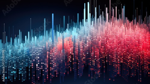 Data analytics extracting insights from large datasets solid color background