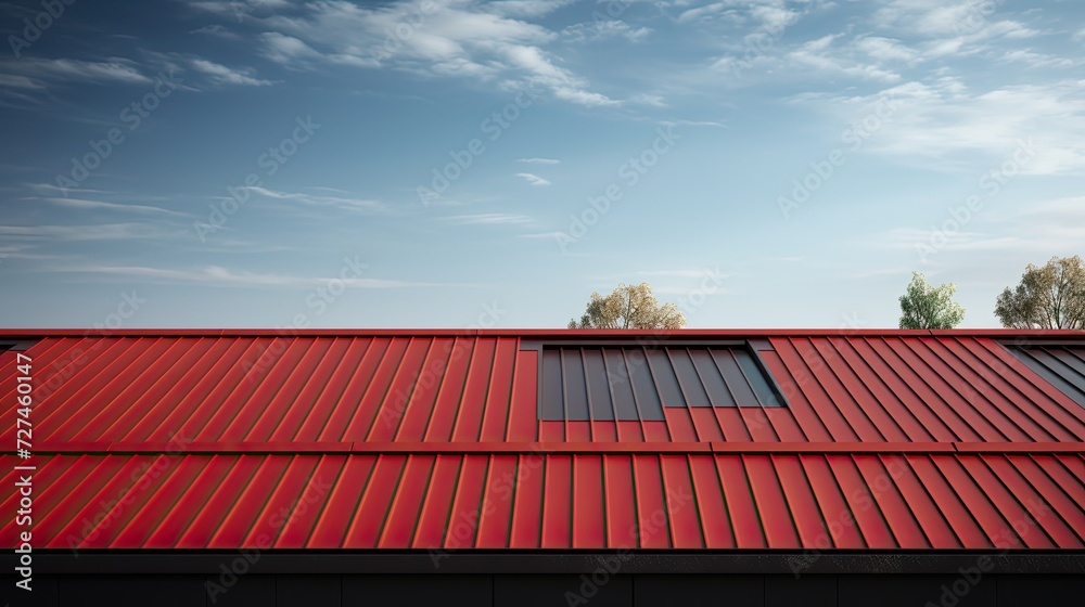 Naklejka premium Flat roofs clean and modern roof style solid color background