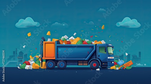 Iot enabled waste management solutions solid color background