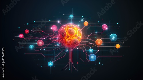 Neural interfaces connecting the brain to external devices for control or feedback solid color background photo