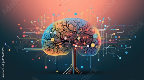 Neural interfaces connecting the brain to external devices for control or feedback solid color background photo