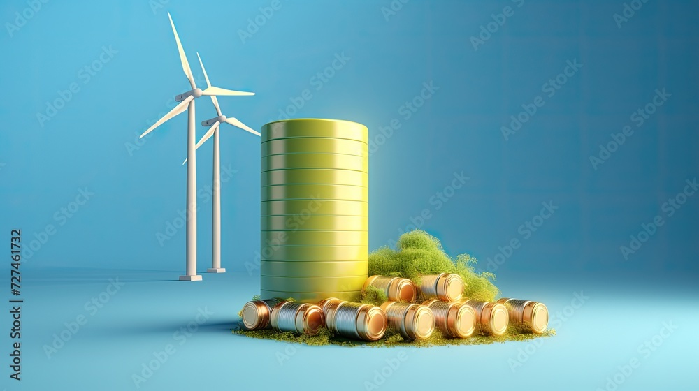 Renewable energy storage solid color background