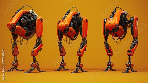 Robotic exoskeletons solid color background