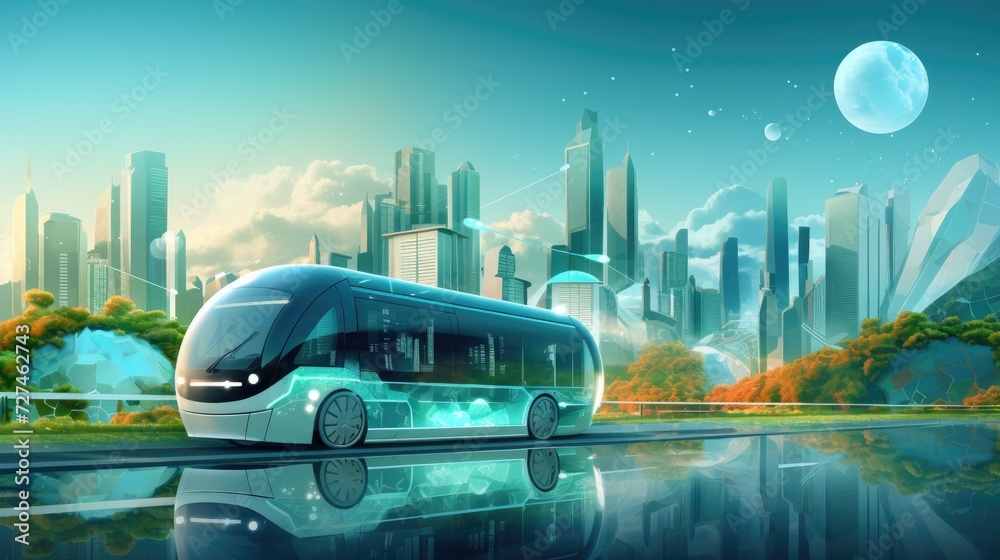 Smart transportation intelligent systems for efficient and sustainable transportation solid color background