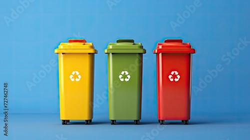 Smart trash compactor bins solid color background © Niki