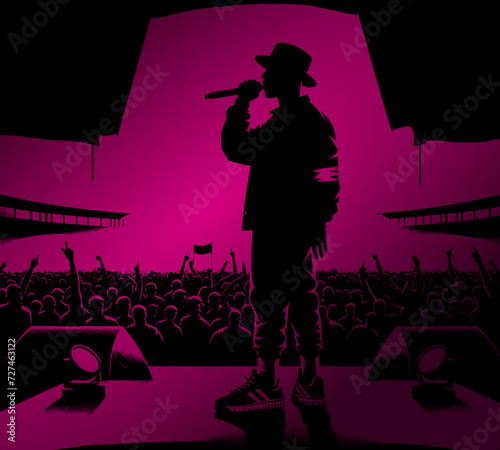 Chanteur hip-hop sur scène