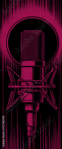 Illustration d'un micro d'enregistrement en studio