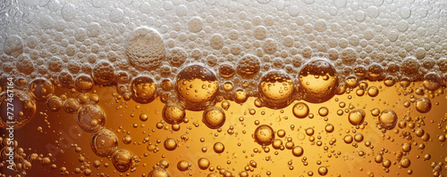 beer foam with bubbles 